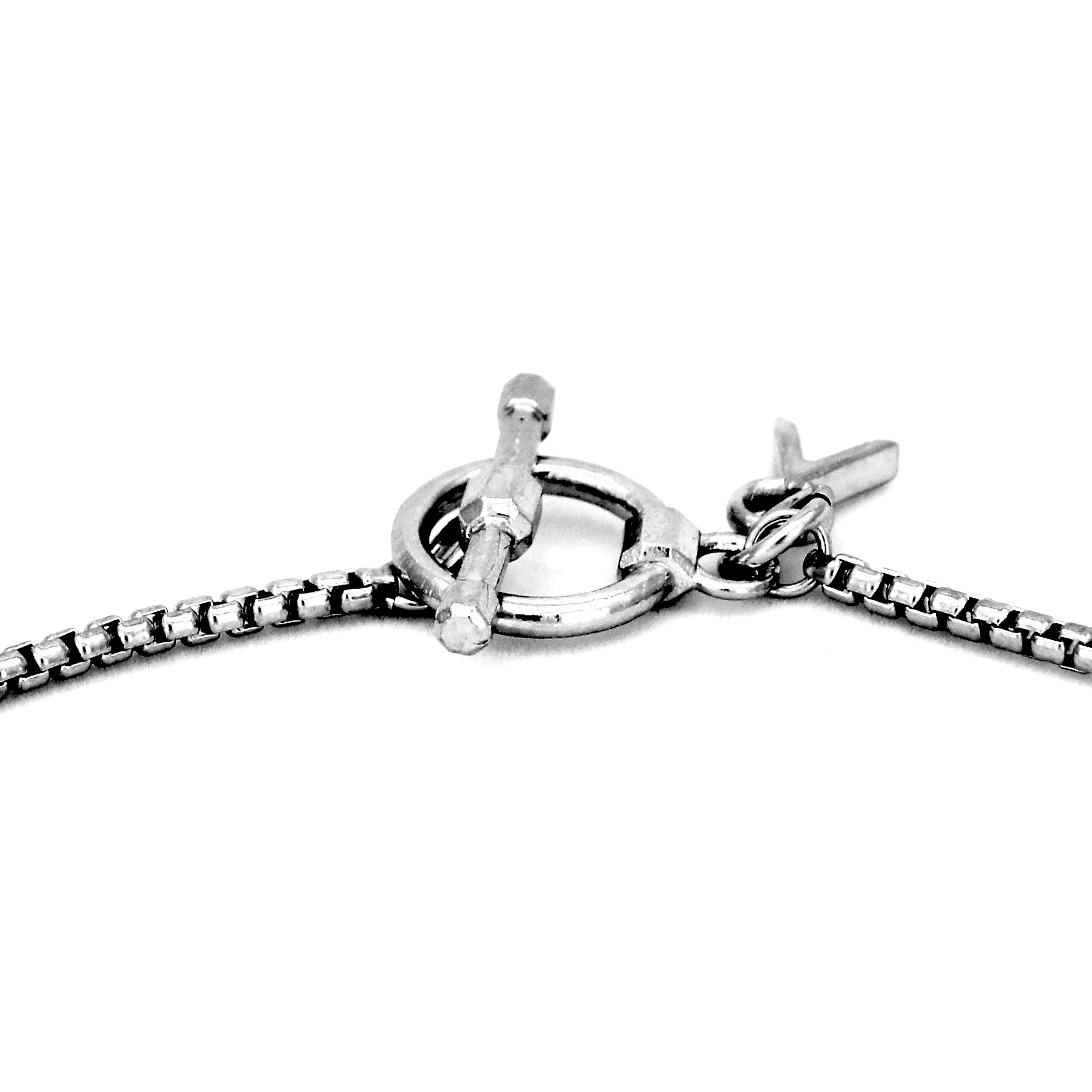 Pyramid Lariat Necklace - Single Drop on August Chain