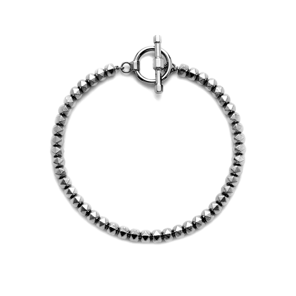 Pyramid Bracelet - 52 Silver Beads on August Chain